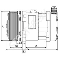 Компрессор кондиционера CARGO 240005 на Citroen ZX  1.9 Diesel   03.1991 - 01.1998